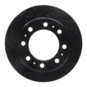 Dodge Ram 2500 Brake Rotor (1) - Rear Left - R1 Concepts - Drilled & Slotted - Black - `09-`25